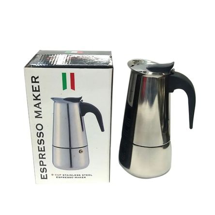 Cafetera Italiana de Acero Inoxidable para 9 Tazas - Espresso Maker Cafetera Italiana de Acero Inoxidable para 9 Tazas - Espresso Maker