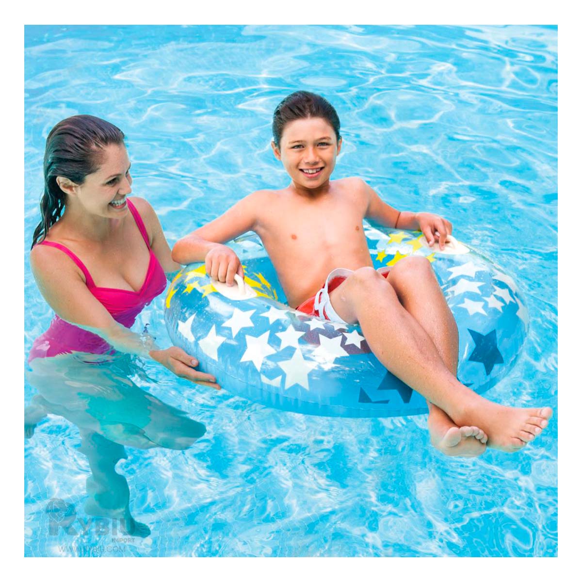 Flotador con Asa de Forma de Estrella para Niños Celeste