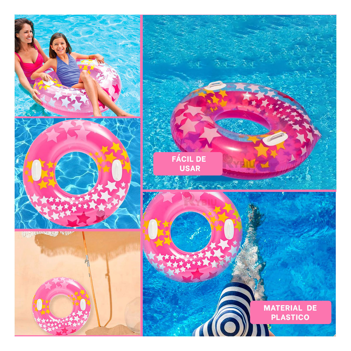 Salvavidas Facil de Usar Rosado Y+Regalo Ligas para Peinar