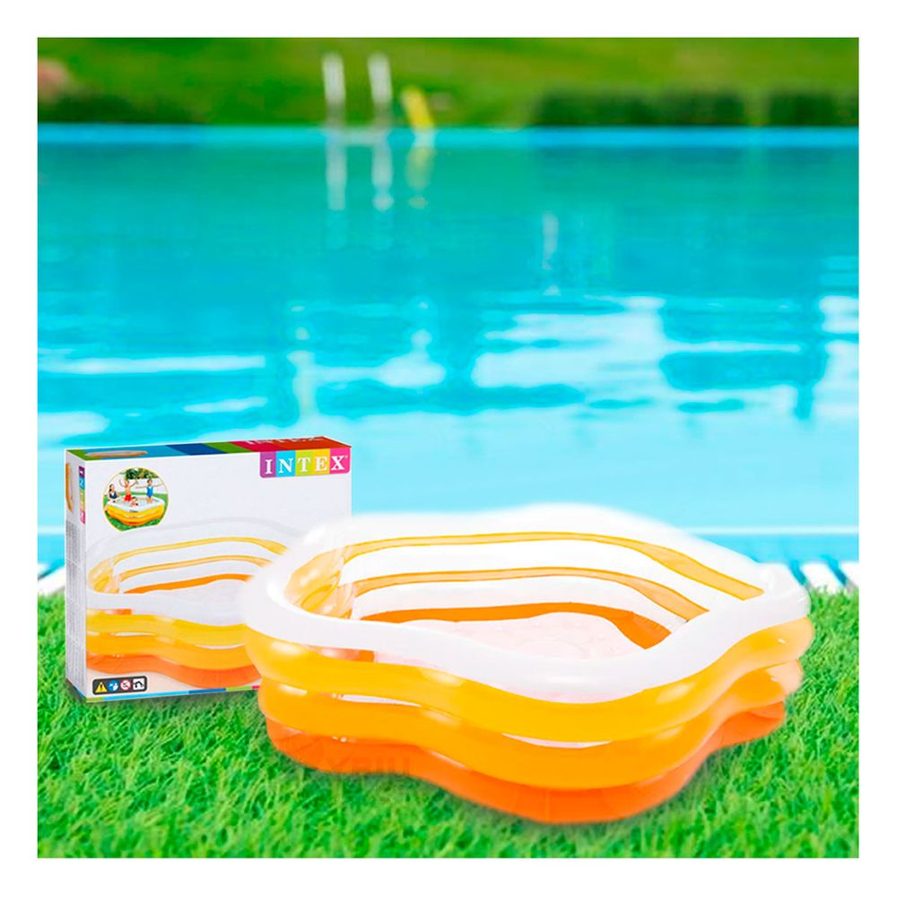 Piscina Hexagonal Inflable Amplio Comodo 56495NP Naranja Piscina Hexagonal Inflable Amplio Comodo 56495NP Naranja