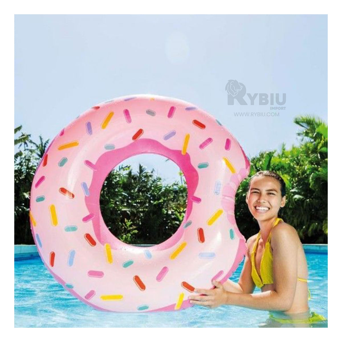 Inflable de Donal de 107cm Pink Y+Regalo Ligas para Peinar
