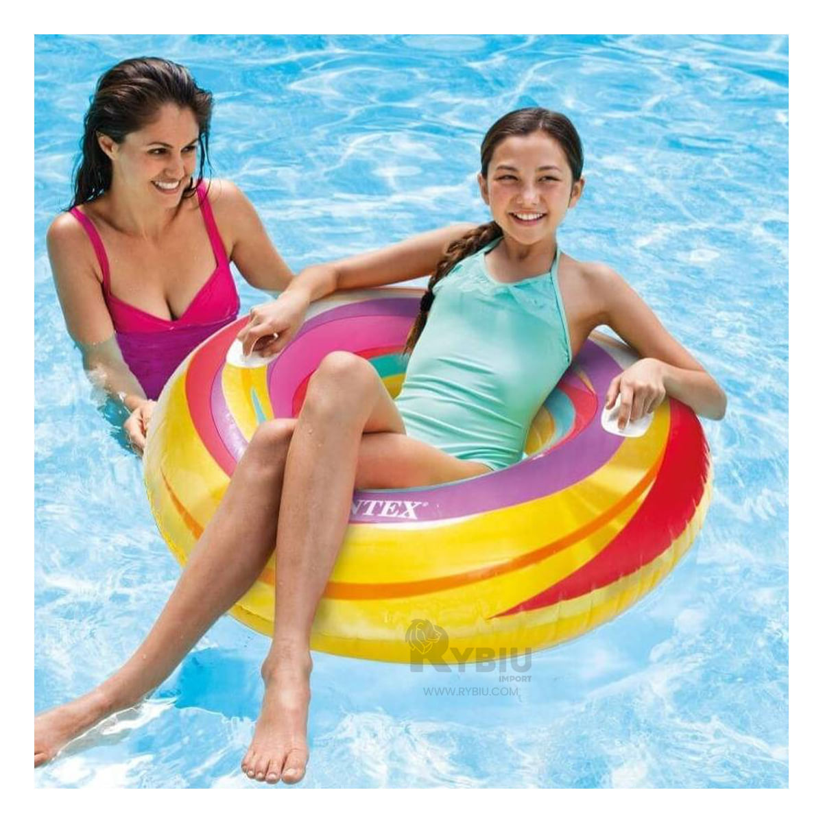 Flotador de Piscina Entretenido Arcoiris para Niños Morado