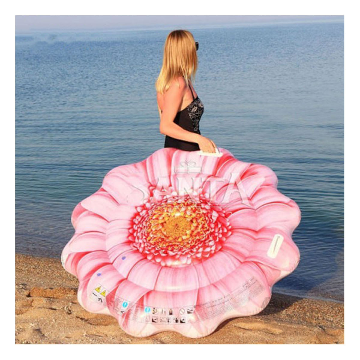 Inflable Piscina Forma Girasol 142x142cm Y+Ligas de Regalo