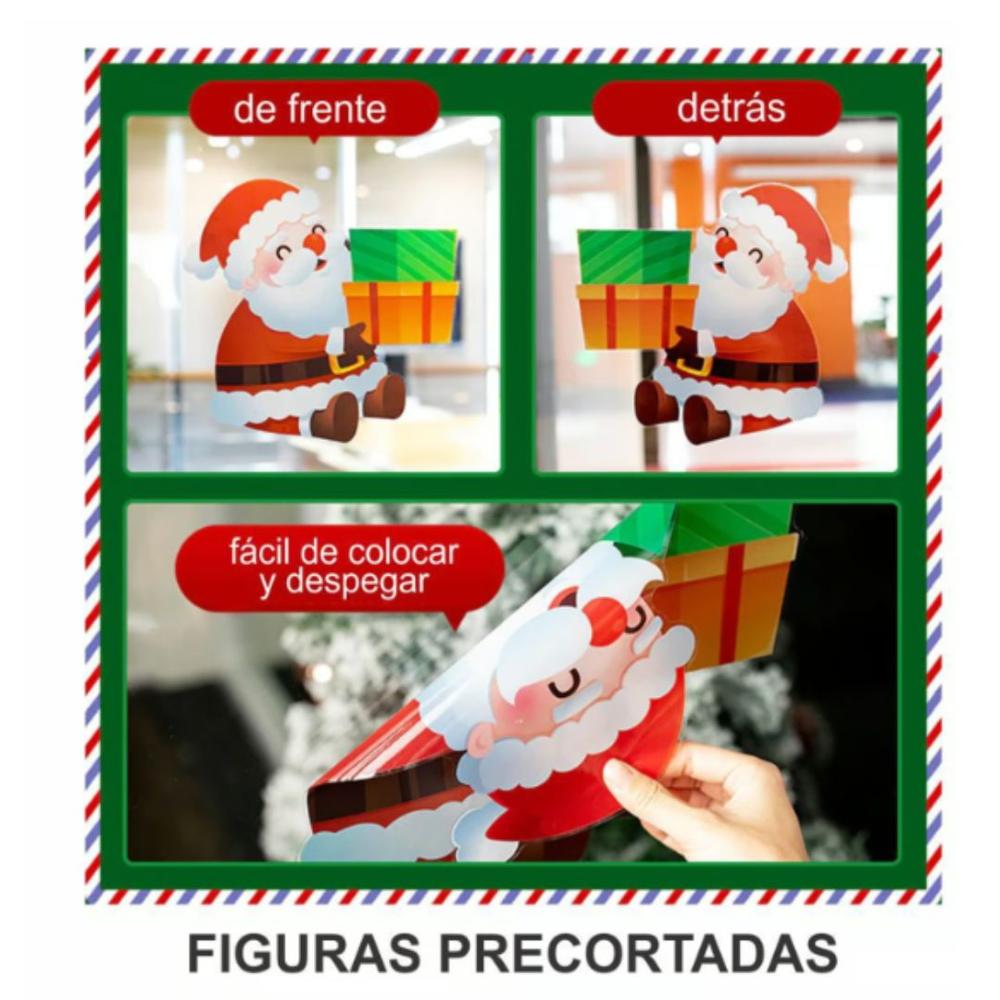 Pegatina Navideña para Ventanas Renitos Noel Muñeco de NIeve 90x60CM