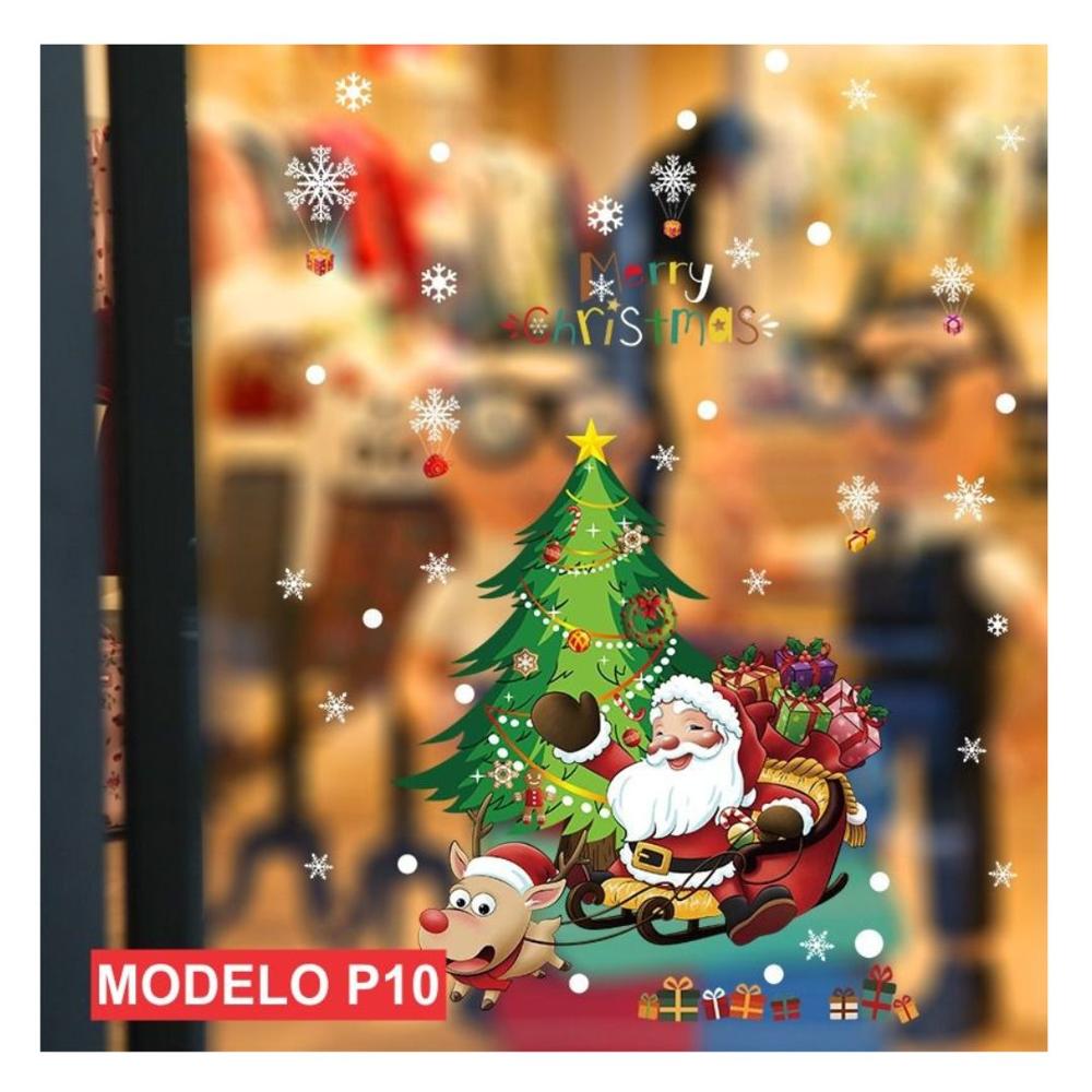 Pegatina Navideña para Ventanas el Tren de Noel Navidad 90x60CM