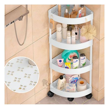 Estante de Esquina Movil en Color Blanco Y+Papel de Regalo Estante de Esquina Movil en Color Blanco Y+Papel de Regalo