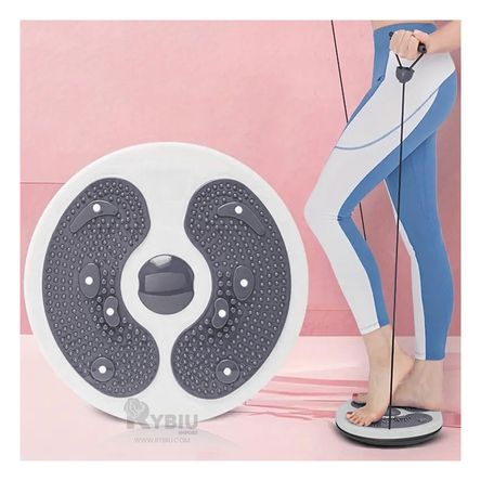 Disco Giratorio de Abdomen con Ligas Fit en Color Plomo Disco Giratorio de Abdomen con Ligas Fit en Color Plomo