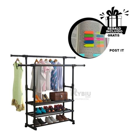 Ganchero para Calzado en Color Negro Y+Post-it adhesivos Ganchero para Calzado en Color Negro Y+Post-it adhesivos