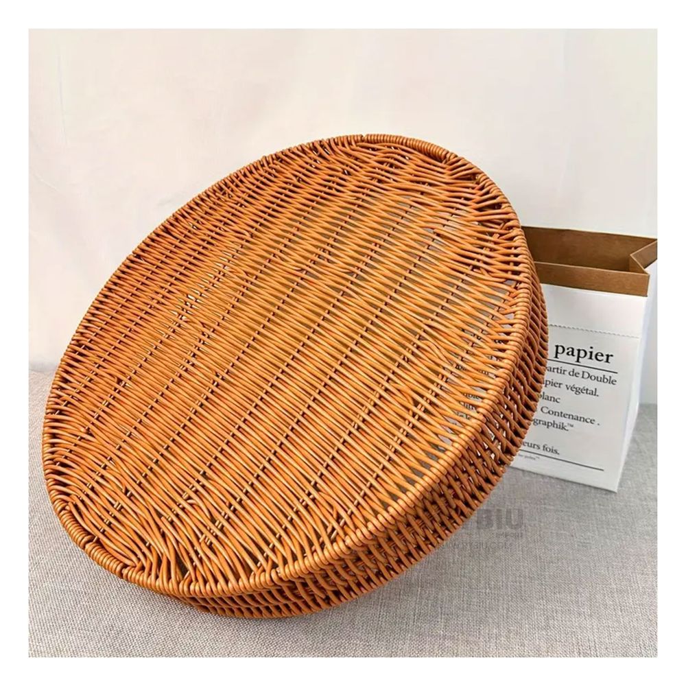 Bandeja Circular de Almacenamiento en Color Marron Bandeja Circular de Almacenamiento en Color Marron