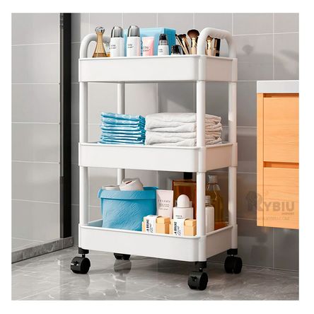 Estante Organizador de 3 Niveles en Color Blanco Y+Stickers Estante Organizador de 3 Niveles en Color Blanco Y+Stickers