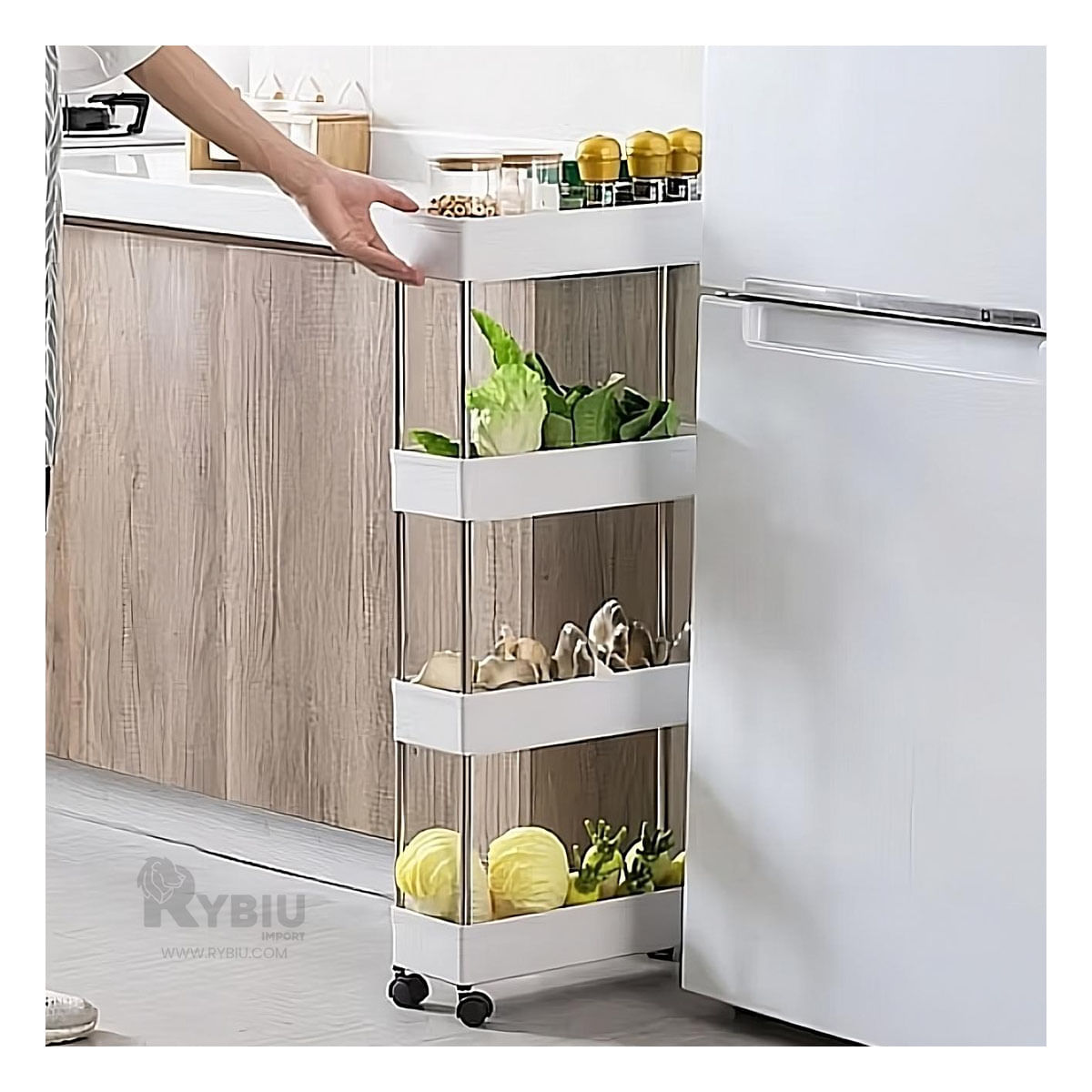 Estante Hogar de 4 Cestas de Color Blanco Y+Papel de Regalo