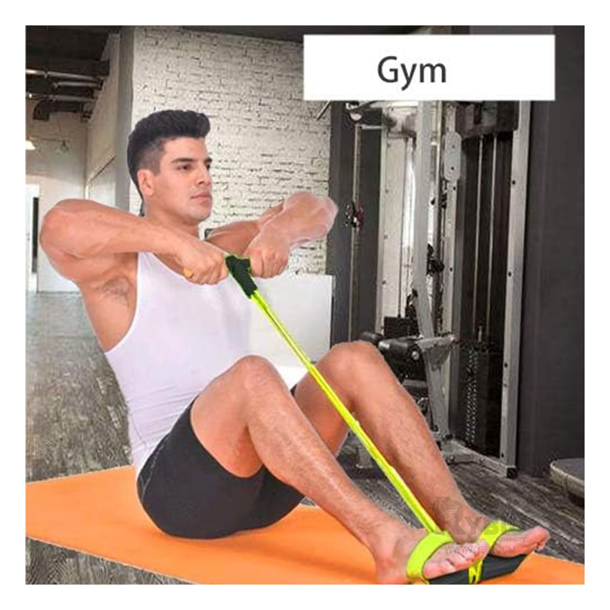 Liga Elastica de Resistencia Abdominal Pull Amarillo y Negro