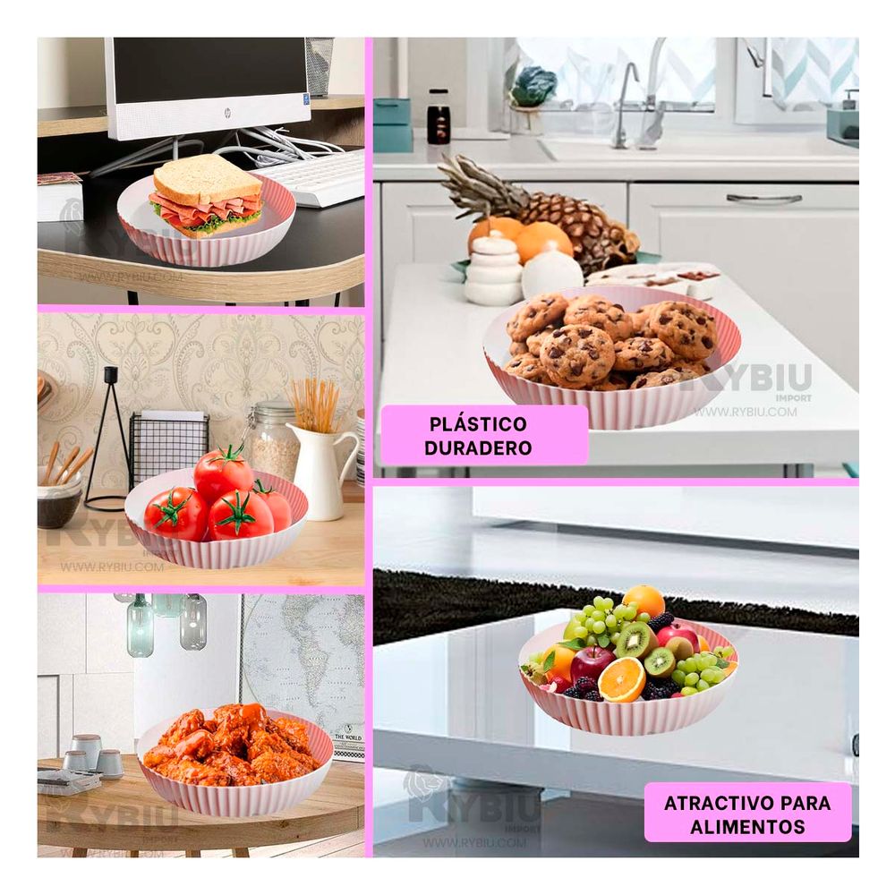 Recipiente para Frutas en Color Rosado Y+Post-it adhesivos Recipiente para Frutas en Color Rosado Y+Post-it adhesivos