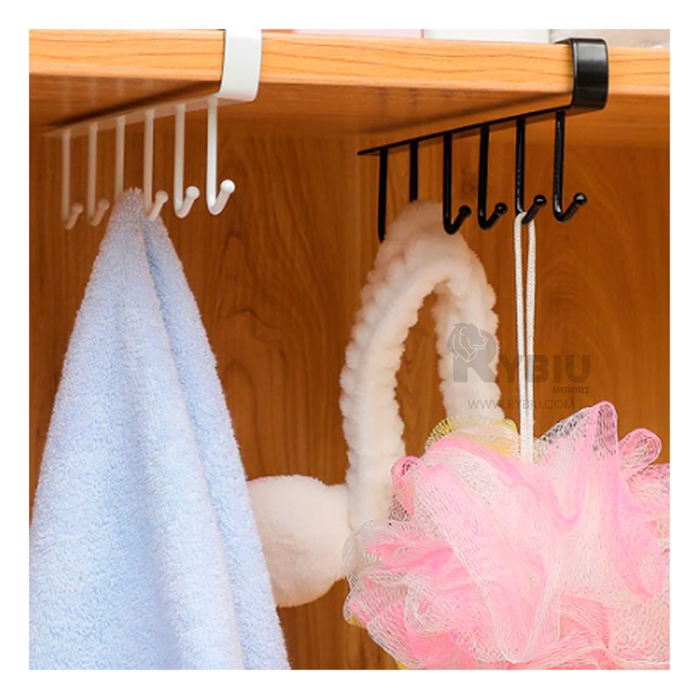 Soporte Multiusos con 6 Ganchos de Color Blanco Y+Agendita Soporte Multiusos con 6 Ganchos de Color Blanco Y+Agendita