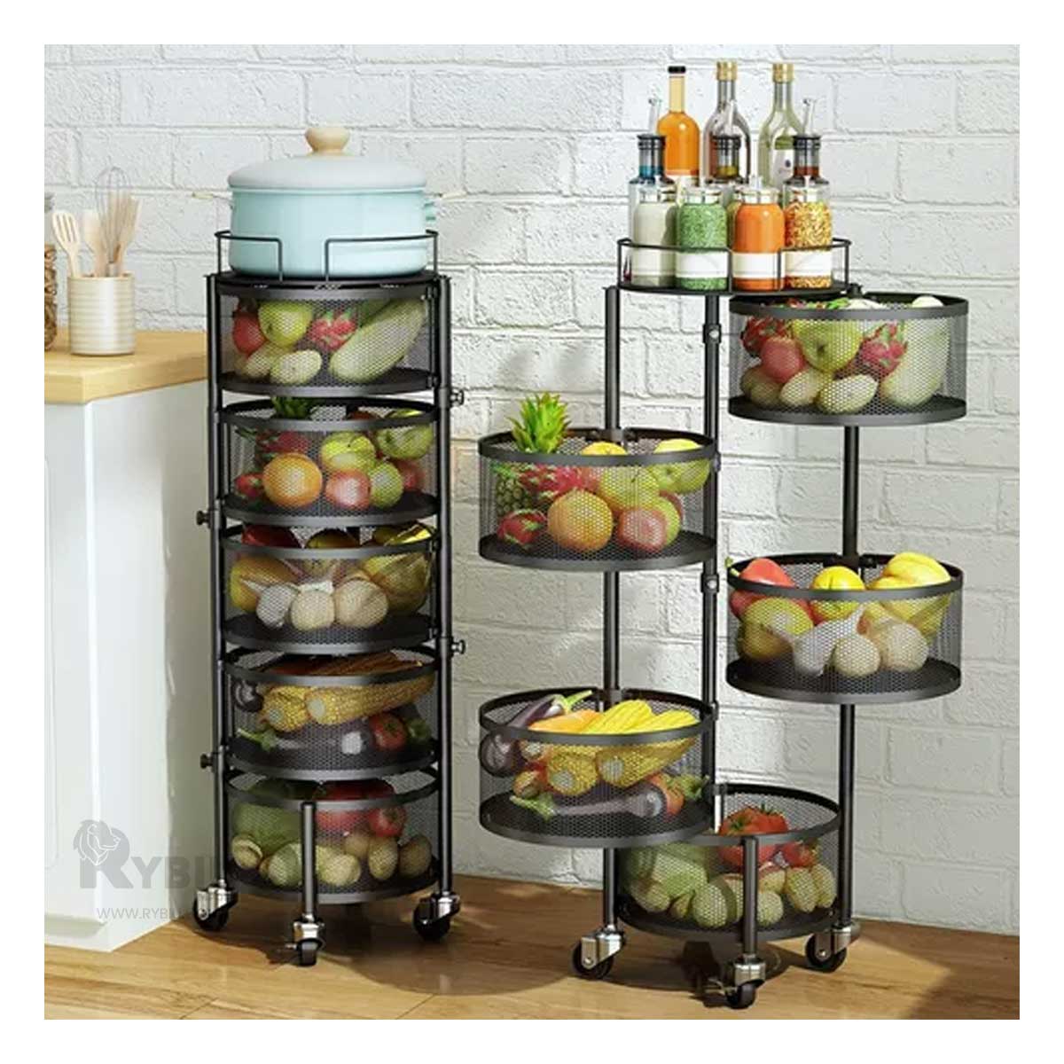 Estante de Alimentos 5 Niveles Color Negro Y+Papel de Regalo