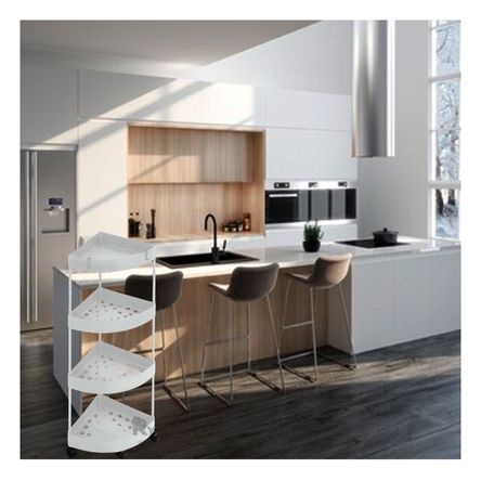 Estante para Cocina con Ruedas Tono Blanco Y+Stickers