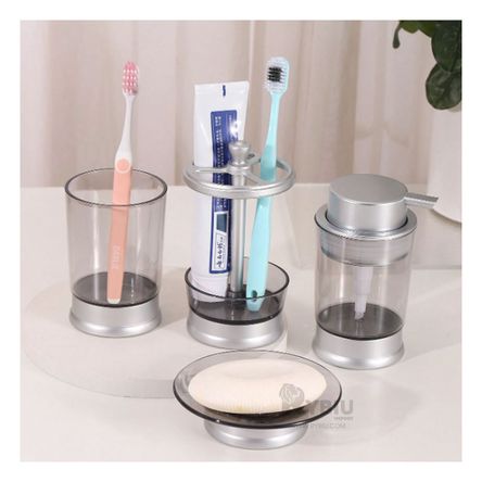 Set Diseño para Baño Elegante en Plateado Y+Papel de Regalo