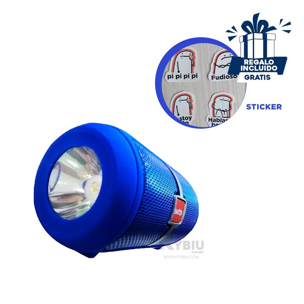 Parlante Moderno con Bluetooth de Color Azul Y+Agendita Parlante Moderno con Bluetooth de Color Azul Y+Agendita