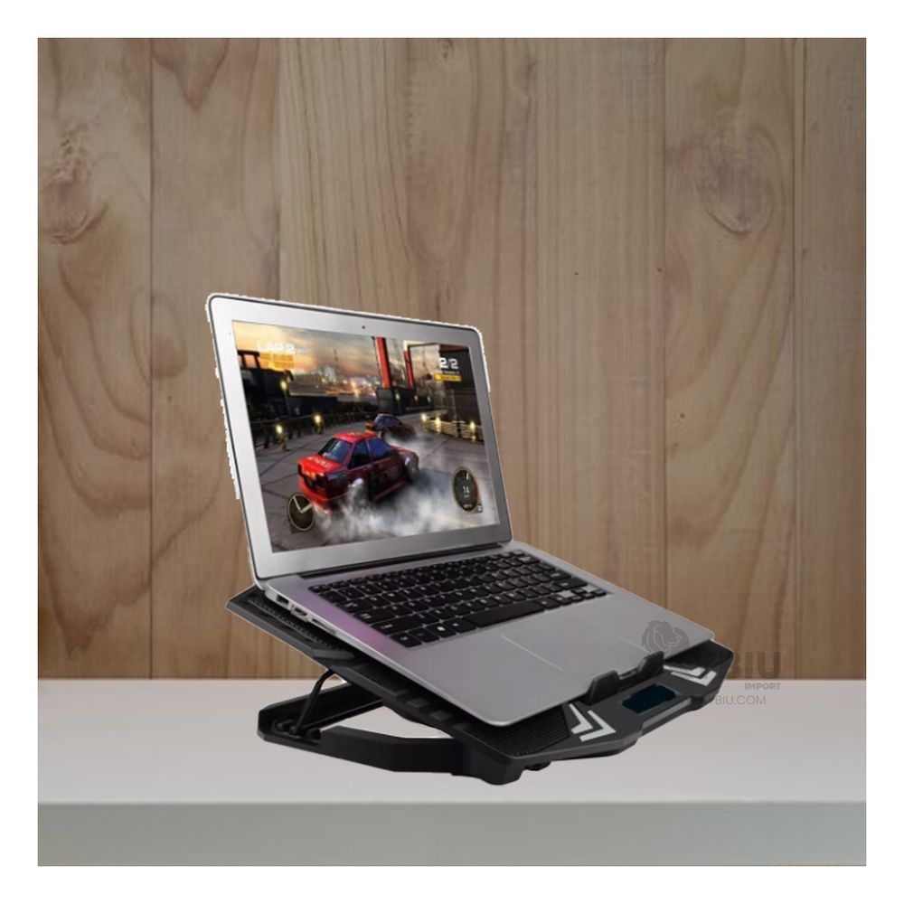 Cooler con 5 Ventiladores para Laptop en Negro Y+Agendita Cooler con 5 Ventiladores para Laptop en Negro Y+Agendita