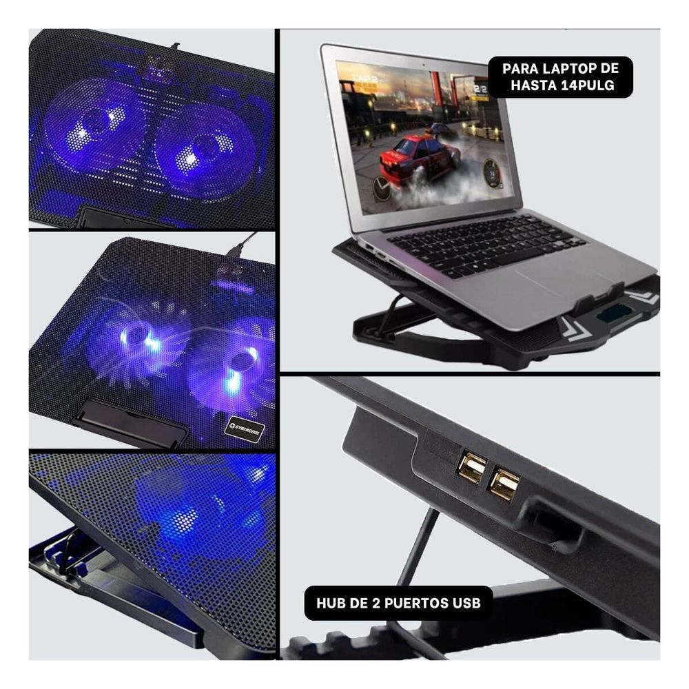 Cooler con 2 puertos USB de Color Negro Y+Papel de Regalo Cooler con 2 puertos USB de Color Negro Y+Papel de Regalo