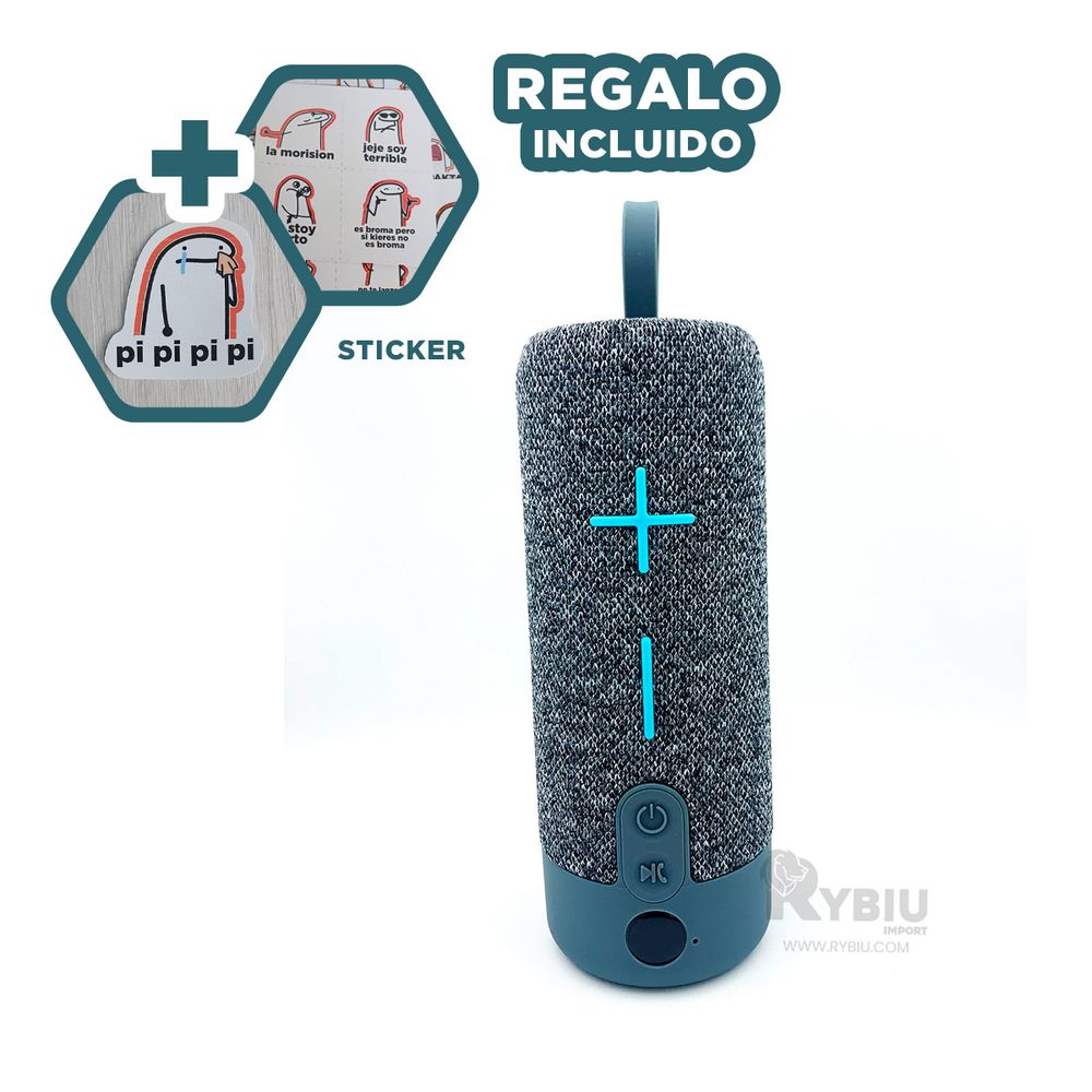 Parlante Funcional y Estetico Tono Plomo Y+Stickers Parlante Funcional y Estetico Tono Plomo Y+Stickers