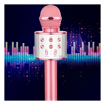 Microfono Bluetooth Multifuncional en Oro Rosado Microfono Bluetooth Multifuncional en Oro Rosado