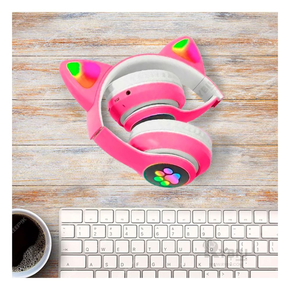 Cascos Kawai con Orejitas en Fucsia Y+Post-it adhesivos Cascos Kawai con Orejitas en Fucsia Y+Post-it adhesivos