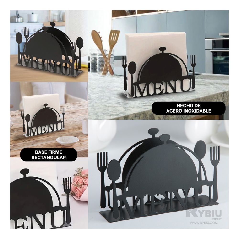 Portaservilletas de Mesa Tono Negro Y+Post-it adhesivos Portaservilletas de Mesa Tono Negro Y+Post-it adhesivos