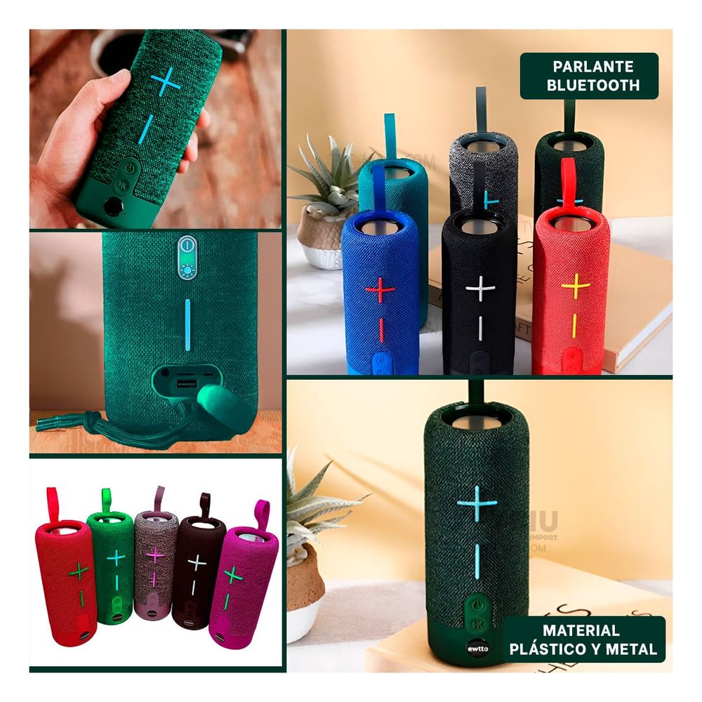 Parlante Moderno con Bluetooth de Color Verde Y+Agendita Parlante Moderno con Bluetooth de Color Verde Y+Agendita