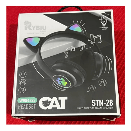 Audifonos Forma de Gato en Color Plomo Y+Stickers Audifonos Forma de Gato en Color Plomo Y+Stickers