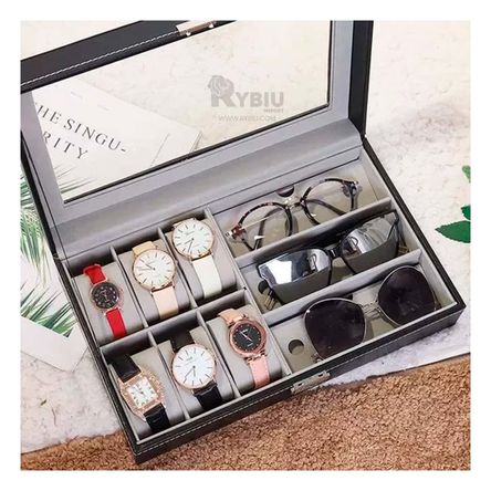Organizador Atemporal para Relojes y Lentes Negro Y+Agendita