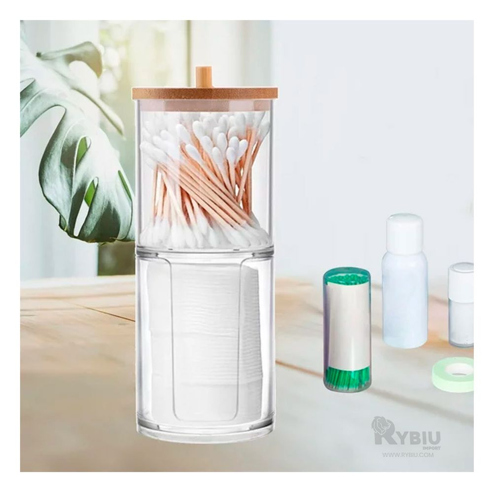 Dispensador Ideal con Tapa de Madera Transparente Y+Agendita Dispensador Ideal con Tapa de Madera Transparente Y+Agendita