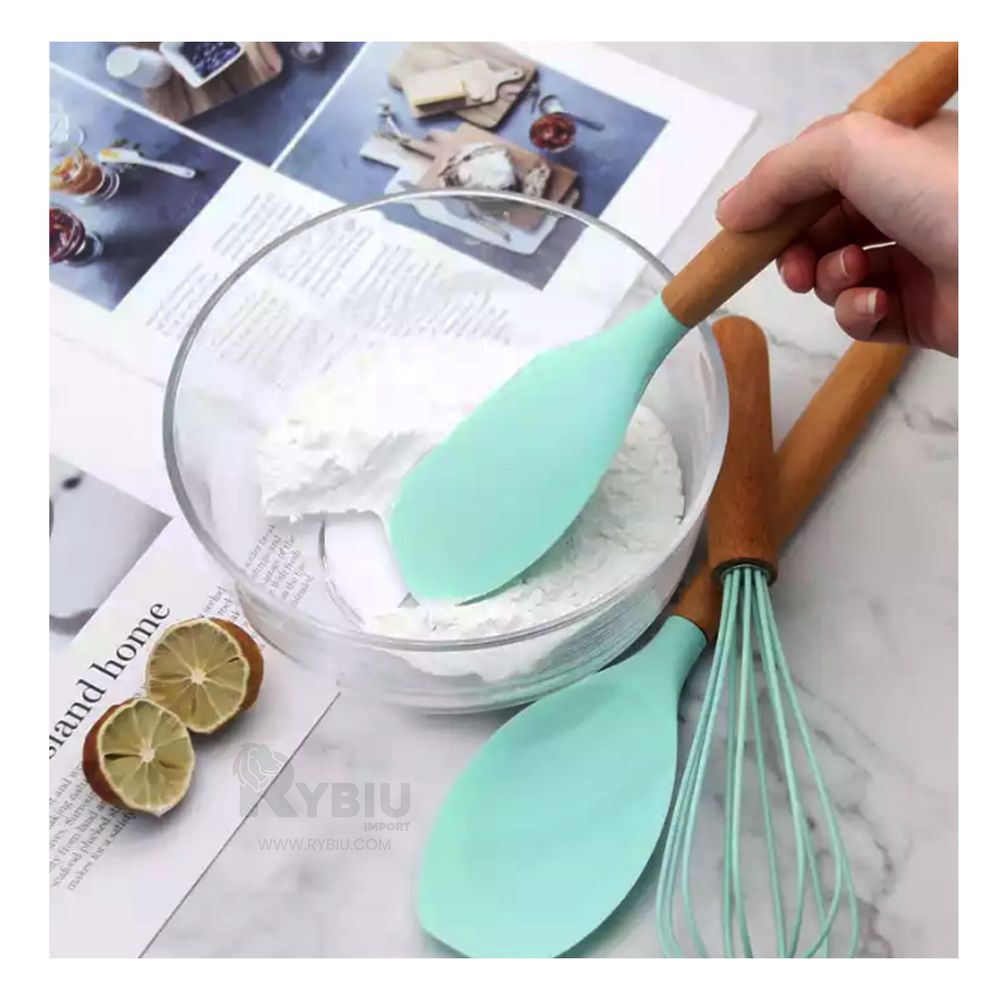 Kit 12 Piezas Bonitas para Cocina en Verde Y+Papel de Regalo Kit 12 Piezas Bonitas para Cocina en Verde Y+Papel de Regalo