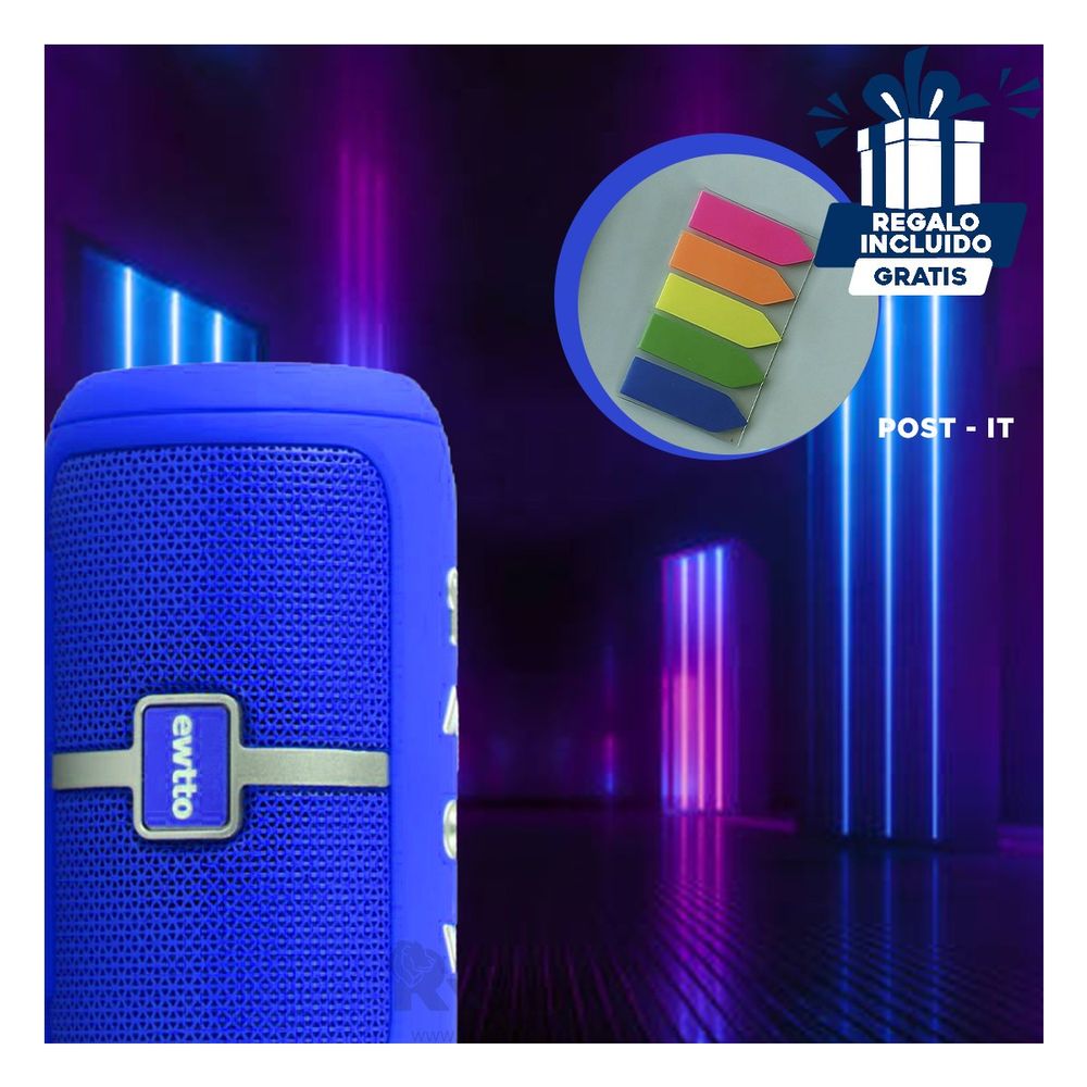 Parlante Recargable con Micro SD de Color Azul Parlante Recargable con Micro SD de Color Azul