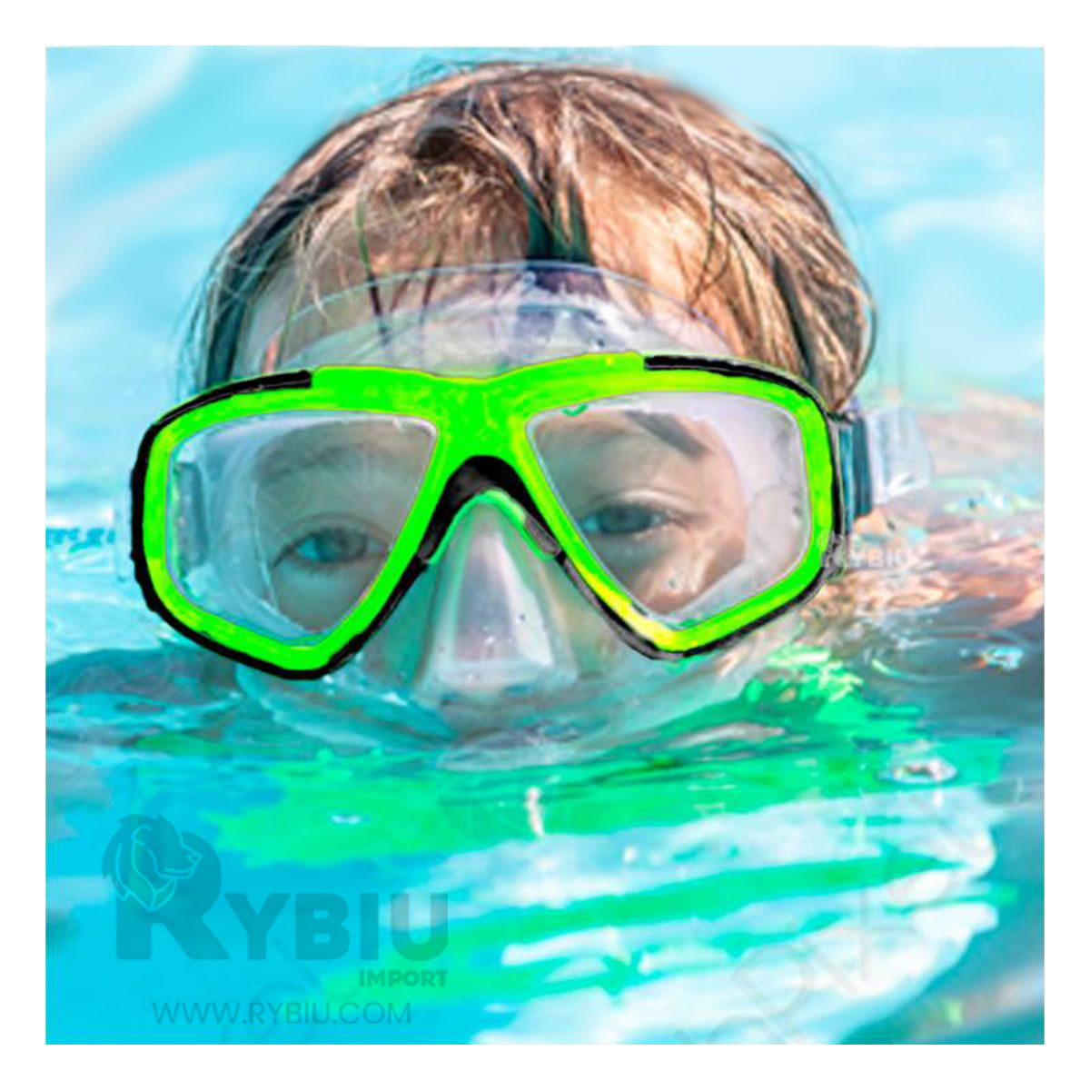 Lentes Acuaticos y Modernos para Bucear Color Verde