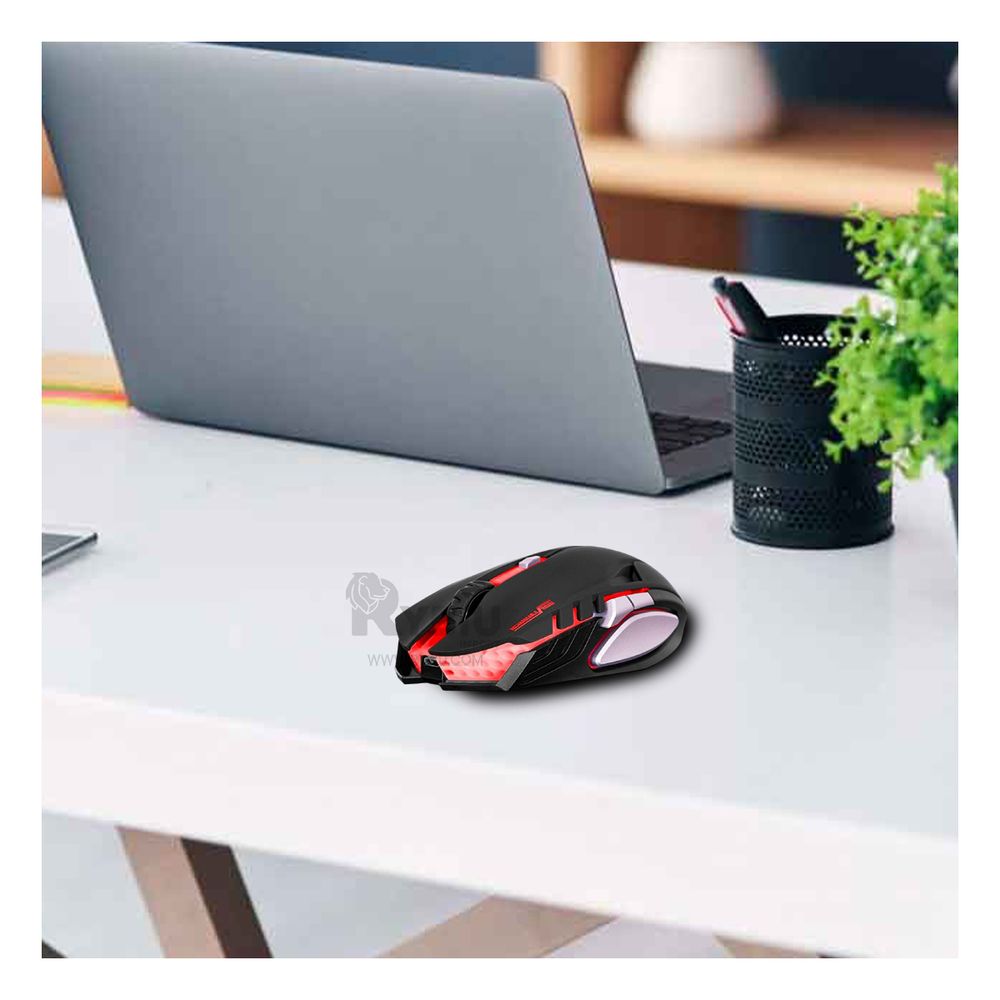 Mouse Gamer Inalambrico de 6 Botones para Laptop Color Negro Mouse Gamer Inalambrico de 6 Botones para Laptop Color Negro