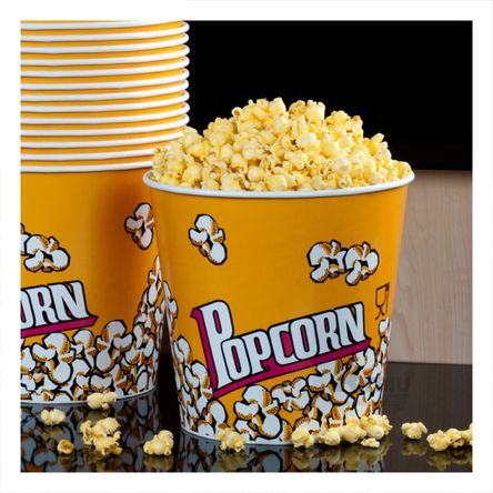 Cubeta de Envase para Palomitas 21x20cm Amarillo Y+Stickers Cubeta de Envase para Palomitas 21x20cm Amarillo Y+Stickers
