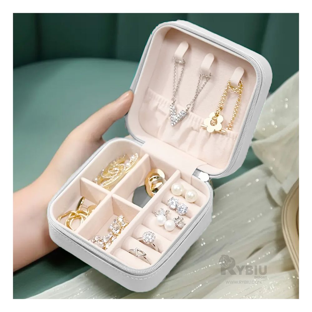 Mini Porta Joyas Transportable en Blanco Y+Papel de Regalo Mini Porta Joyas Transportable en Blanco Y+Papel de Regalo