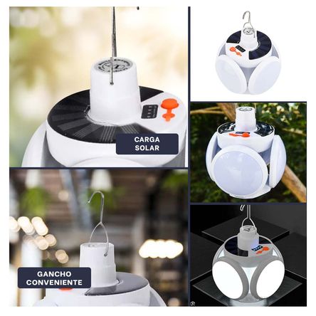 Foco Innovador y Util Led Recargable con Panel Solar Foco Innovador y Util Led Recargable con Panel Solar