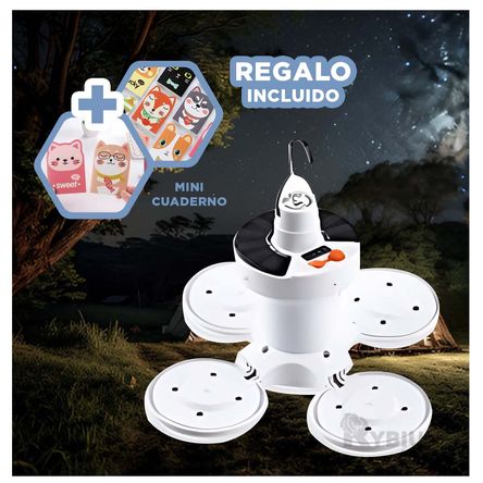 Foco Practico y Rechargeable con Panel Solar Y+Agendita Foco Practico y Rechargeable con Panel Solar Y+Agendita