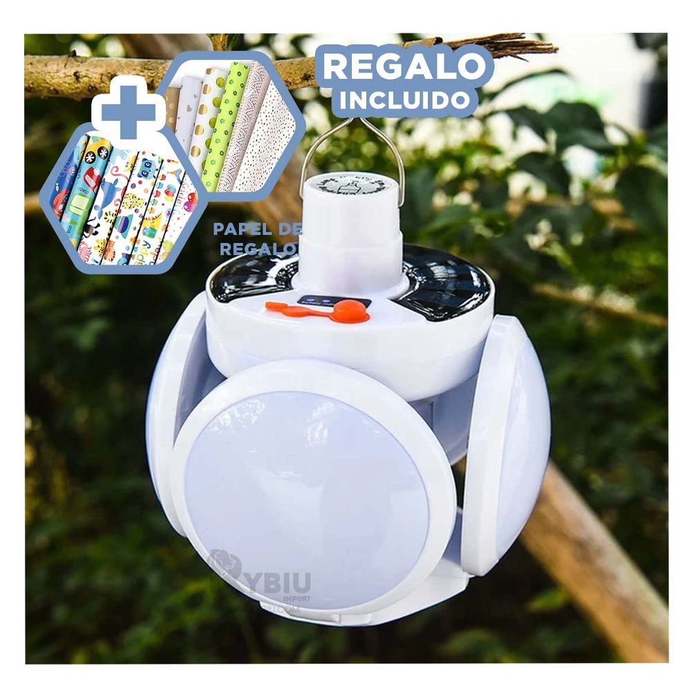 Foco Moderno y Renovable con Panel Solar Y+Papel de Regalo Foco Moderno y Renovable con Panel Solar Y+Papel de Regalo