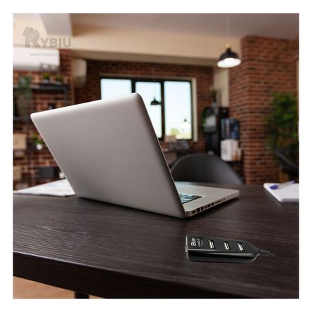 Hub Practico con 4 Puertos Usb 2.0 Negro Y+Agendita Hub Practico con 4 Puertos Usb 2.0 Negro Y+Agendita