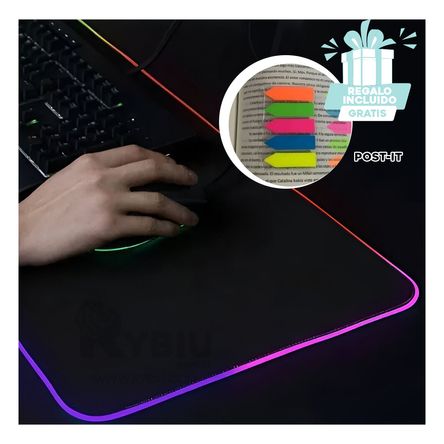 Alfombrilla para Puntero en Negro Y+Post-it adhesivos Alfombrilla para Puntero en Negro Y+Post-it adhesivos