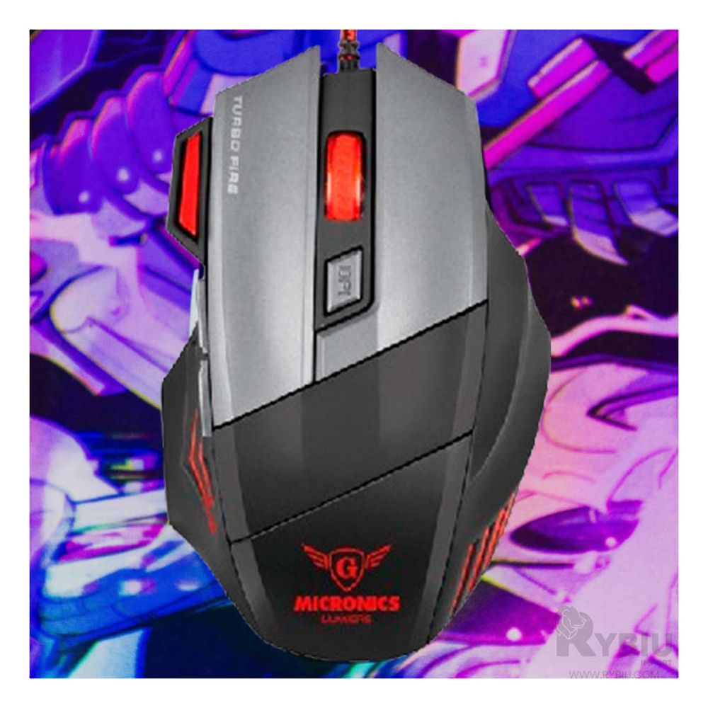 Mouse Alambrico para Competencias en Negro Y+Stickers Mouse Alambrico para Competencias en Negro Y+Stickers