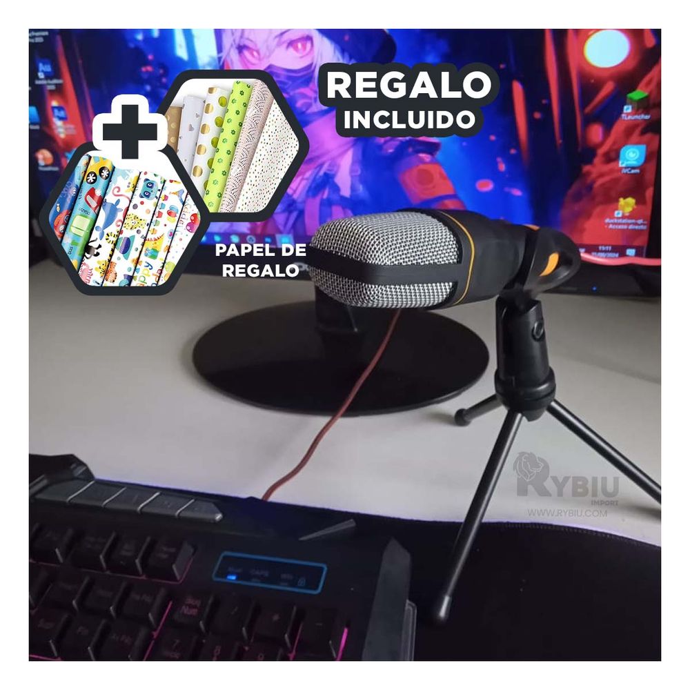 Microfono Multifuncional en Color Negro Y+Papel de Regalo Microfono Multifuncional en Color Negro Y+Papel de Regalo