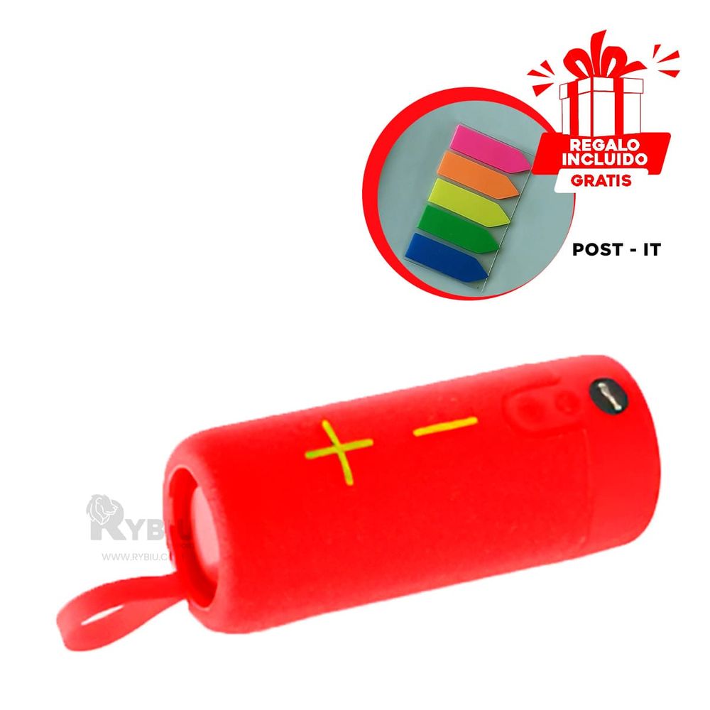 Parlante Portatil de Musica Recargable de Acabado Rojo Parlante Portatil de Musica Recargable de Acabado Rojo