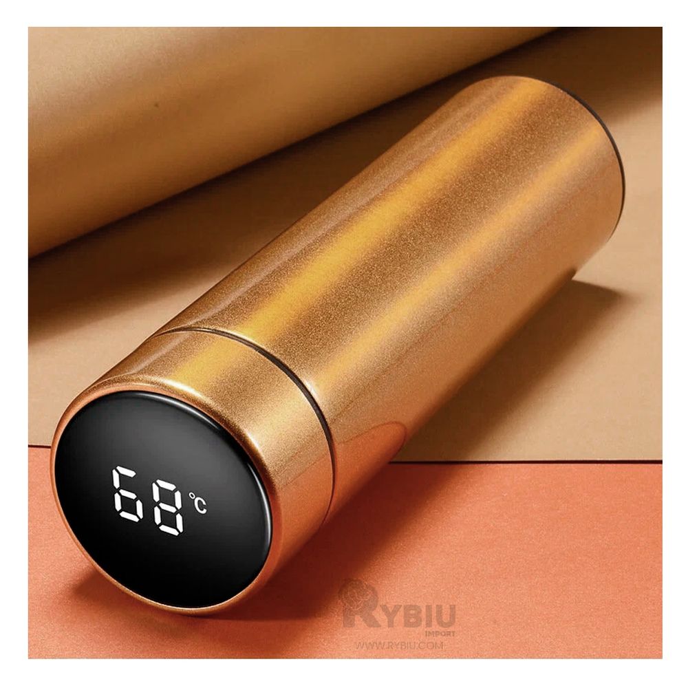 Termo Elegante de Uso Personal Dorado 500ml Y+Agendita Termo Elegante de Uso Personal Dorado 500ml Y+Agendita