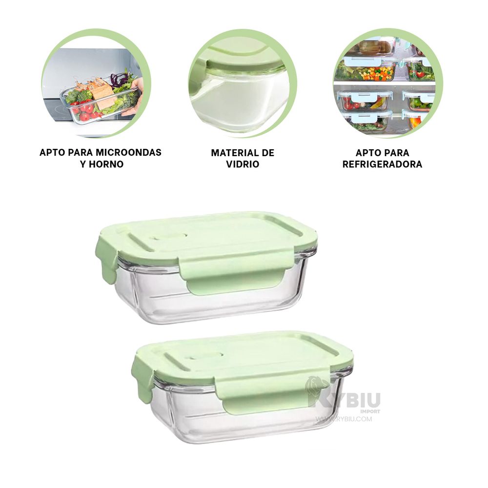 Taper para Almacenar de Color Verde 410ml Y+Papel de Regalo - Promart