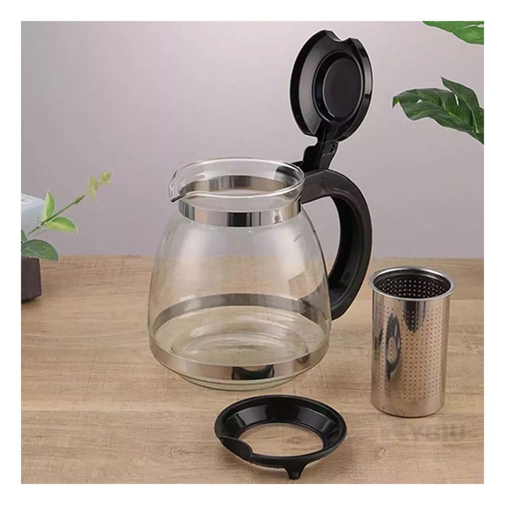 Tetera Elegante de Vidrio con Filtro Negro 1.5 Lt Tetera Elegante de Vidrio con Filtro Negro 1.5 Lt