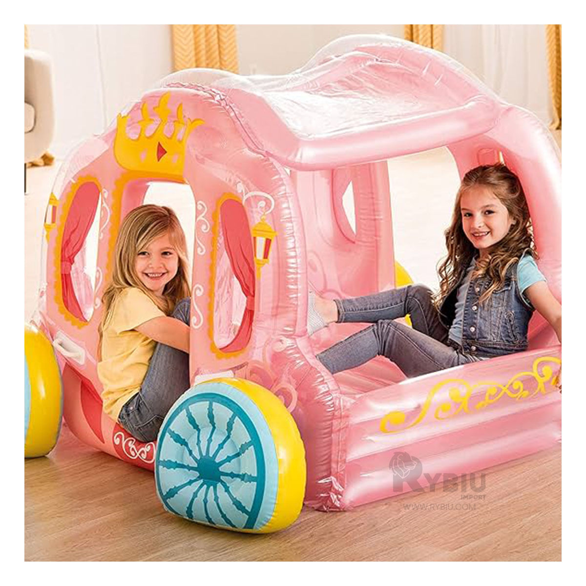 Carruaje Inflable de Princesa Rosado Y+Papel de Regalo